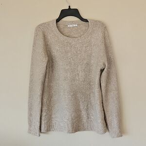 L Pink Clover Women's Beige Sweater